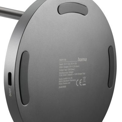 6. Hama 00201738 Handy-Ladegerät für Kopfhörer und Smartphones, Schwarz, USB, kabellos, Schnellladefunktion, intern