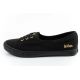 2. Lee Cooper Damenschuhe, sportliche schwarze Slip-On-Ballerinas