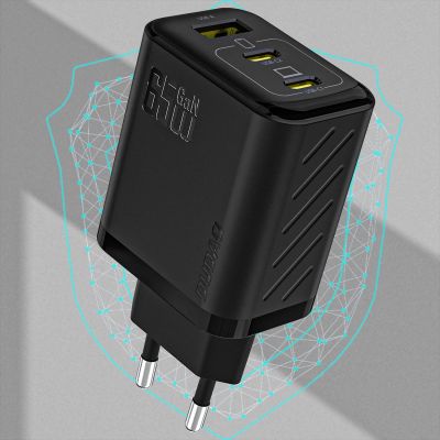 5. Dudao A29C 65W GaN Wandladegerät + USB-C Kabel - Schwarz