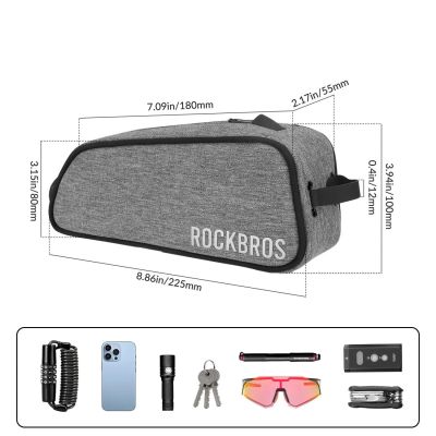 3. Rockbros TL004 ROAD TO SKY 0,7L Wasserdichte Rahmentasche für Fahrräder - Grau