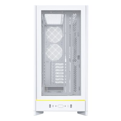 Montech HS01 PC-Gehäuse, Midi-Tower, ATX, aRGB, gehärtetes Glas – Weiß