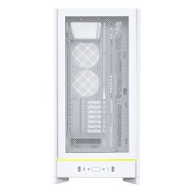 Montech HS01 PC-Gehäuse, Midi-Tower, ATX, aRGB, gehärtetes Glas – Weiß