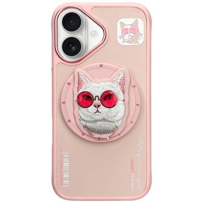 Nimmy Glasses Cool Cat MagSafe Case für iPhone 16 - Rosa