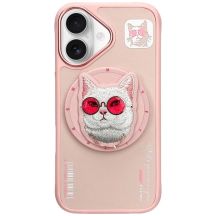 Nimmy Glasses Cool Cat MagSafe Case für iPhone 16 - Rosa
