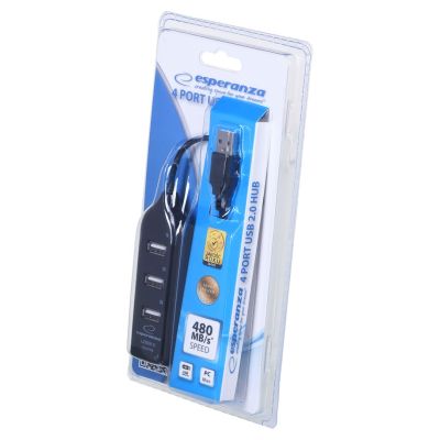 3. Hub Esperanza EA116 (4x USB 2.0; schwarz)
