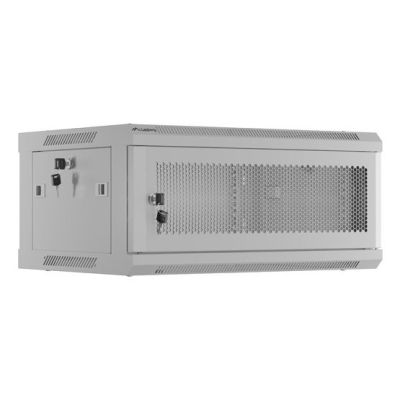 2. Wandregalschrank 19" 4U 600X450 GRAU PERFORIERT TÜR LANBERG (Flachverpackung)