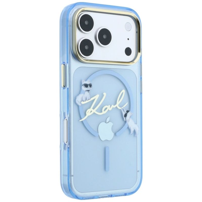 4. Karl Lagerfeld Script Logo MagSafe Hülle für iPhone 18 Pro / 17 Pro – hellblau