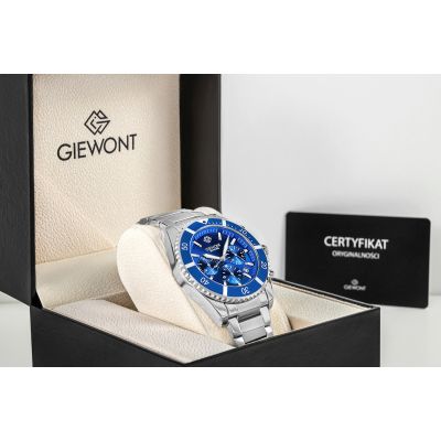 7. Giewont Herrenuhr Chronograph Saphir Silber Blau GW3970-B3