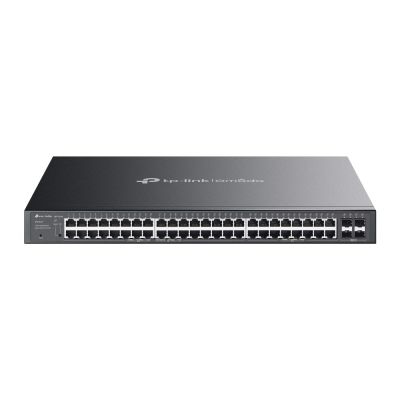 TP-Link Omada SG2452LP Netzwerk-Switch, Managed L2/L2+ Gigabit Ethernet (10/100/1000) mit PoE-Unterstützung, 1 HE, Schwarz