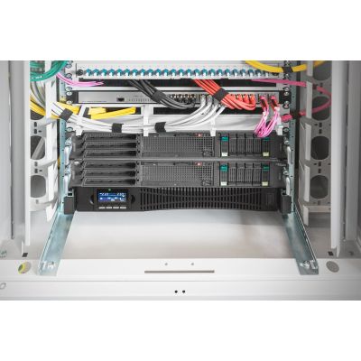 13. UPS Online Rack 19" LCD 1000VA/1000W 2x12V/9Ah 8xC13 1xC14 USB RS232 RJ45 D 325mm
