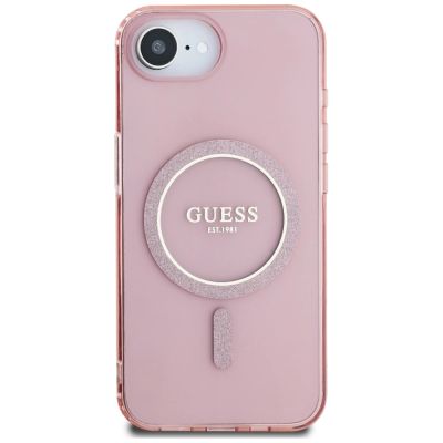 3. Guess IML Glitter Circle MagSafe Hülle für iPhone 16e - Pink