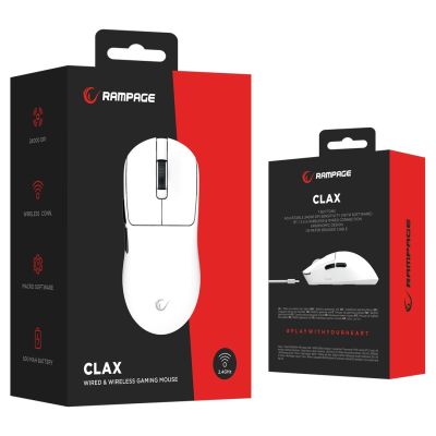 6. RAMPAGE CLAX Maus, weiß, 24.000 DPI