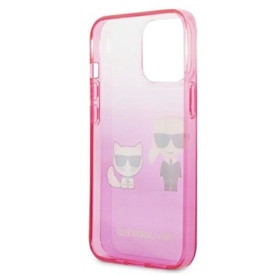 7. Karl Lagerfeld Gradient Ikonik Karl&Choupette Hülle für iPhone 13 Pro / iPhone 13 - Pink