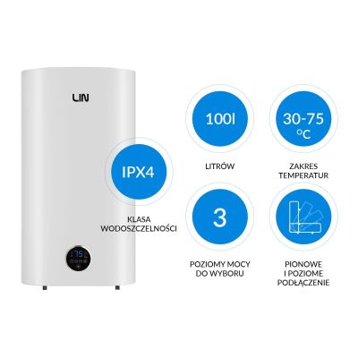 4. Elektroboiler LIN LIFVD1SMWH 100L UNIVERSAL weiß WLAN