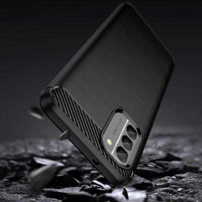 4. Carbon Case Cover für Nokia G400 flexibles Silikon Carbon Cover schwarz