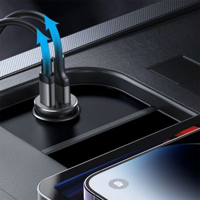 8. Joyroom JR-CCN05 30W USB-A/USB-C Mini-Autoladegerät – Schwarz