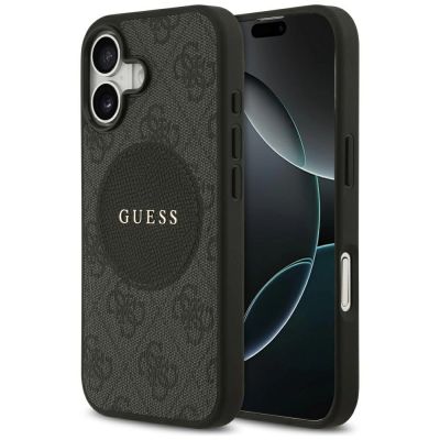 Guess 4G Circle Classic Logo MagSafe Hülle für iPhone 17 - Schwarz