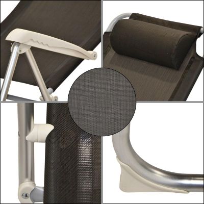 5. Hochwertiger Deluxe-Campingstuhl mit Kopfstütze, Aluminium, Anthrazit, Redcliffs