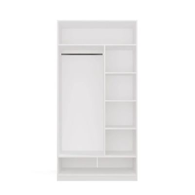 Garderobenschrank OPENO 1W6P WEISS, modulares Regal mit Kleiderstange und Einlegeböden für das Schlafzimmer
