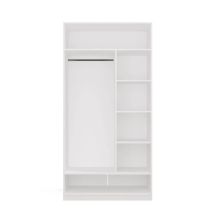 Garderobenschrank OPENO 1W6P WEISS, modulares Regal mit Kleiderstange und Einlegeböden für das Schlafzimmer