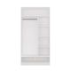 Garderobenschrank OPENO 1W6P WEISS, modulares Regal mit Kleiderstange und Einlegeböden für das Schlafzimmer