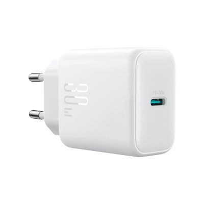 8. Joyroom JR-TCF24 USB-C PD 30W QC SFC Netzwerkladegerät – Weiß + 1 m USB-C-Kabel