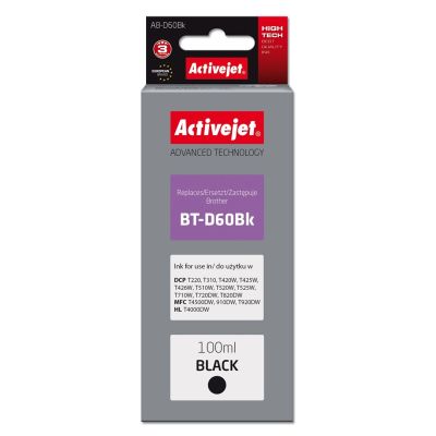Activejet AB-D60Bk Tintenflasche (Ersatz für Brother BT-D60Bk; Supreme; 100 ml; Schwarz)