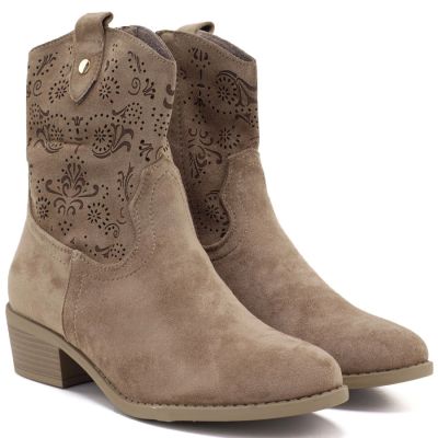 4. Damen-Ajour-Stiefeletten in Beige M.Daszyński MR2353-23