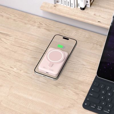 7. Tech-Protect LifeMag PB11 Powerbank mit MagSafe 10000 mAh 15 W USB-C-Anschluss – Rosa + USB-C-Kabel
