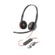116. POLY Blackwire 3225 USB-C Stereo-Headset + 3,5-mm-Klinkenstecker + USB-C/A-Adapter (Multipack)
