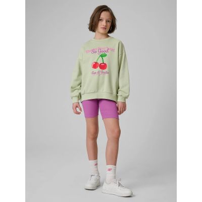 3. Lockerer Mädchen-Sweatshirt ohne Kapuze, Größe 4F 4FJRSS26TSWSF2903-47S