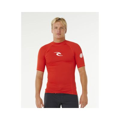 Herren Lycra RIP CURL Waves UPF Perf Kurzarmhemd rot
