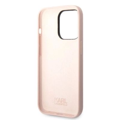 7. Karl Lagerfeld Silikon-Ikonik-Hülle für iPhone 14 Pro Max – Rosa