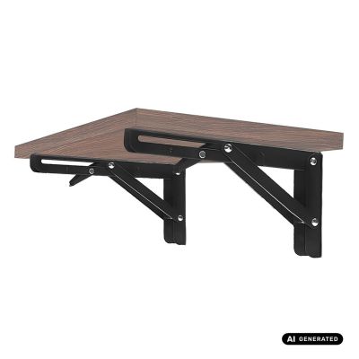 9. MACLEAN Klappbare Wandregalhalterung, min. 250 mm, max. 500 mm, max. 50 kg, 2 Stück, Größe M