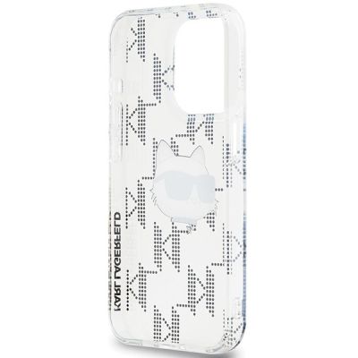 7. Karl Lagerfeld IML Choupette Head & Monogram Hülle für iPhone 15 Pro Max – transparent