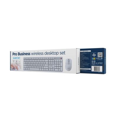 5. GEMBIRD Kabelloses Tastatur- und Maus-Set Silent Key Pro Business, Weiß, Russisches Layout