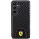 3. Ferrari Carbon Stitched Bottom Case für Samsung Galaxy S24+ – Schwarz