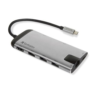VERBATIM MULTIPORT USB-C 3.1, 3x USB 3.0, HDMI 4K, RJ45, SD/MICRO SD 49142