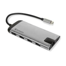 VERBATIM MULTIPORT USB-C 3.1, 3x USB 3.0, HDMI 4K, RJ45, SD/MICRO SD 49142