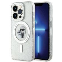 Karl Lagerfeld Karl&Choupette Glitter MagSafe Hülle für iPhone 15 Pro – transparent