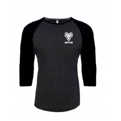 Suche Raglan 3/4-Ärmel-T-Shirt, grau und schwarz, Größe M