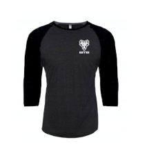 Suche Raglan 3/4-Ärmel-T-Shirt, grau und schwarz, Größe M