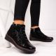 9. Damen-Lederboots mit Warmfutter und Print, schwarz, Filippo