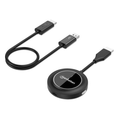 Manhattan 154468 AV Extender AV-Sender und -Empfänger, Schwarz