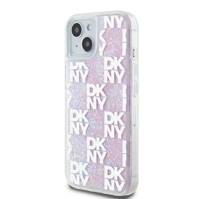 2. DKNY Liquid Glitter Multilogo Hülle für iPhone 15 / 14 / 13 – Rosa
