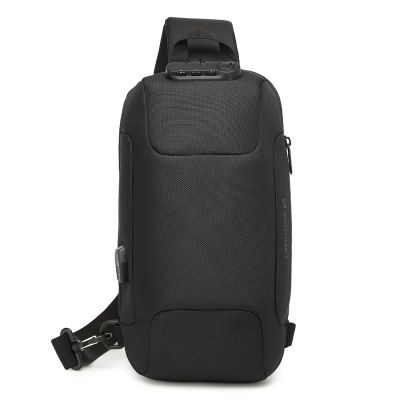 3. Wozinsky Premium Einschultriger Anti-Diebstahl City-Rucksack mit Organizer und USB - Schwarz