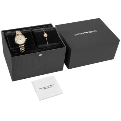 8. Emporio Armani Gianni T-Bar Damenuhren-Geschenkset AR80086SET + Box