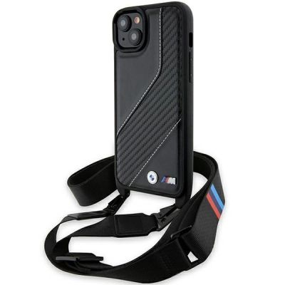 BMW M Edition Carbon Stripe & Strap Hülle für iPhone 15 / 14 / 13 – Schwarz