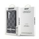 8. DKNY Lederhülle mit kariertem Monomuster und bedruckten Streifen für Samsung Galaxy S24 – Schwarz