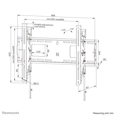 18. Neomounts WL35-750BL16 TV-Wandhalterung 2,18 m (86") Schwarz